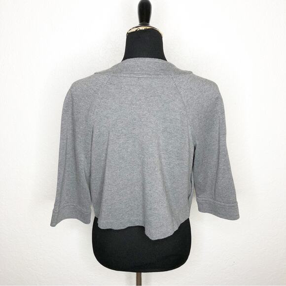 Hanna Andersson gray button front cropped swing jacket size Medium Petite PM - Picture 14 of 14